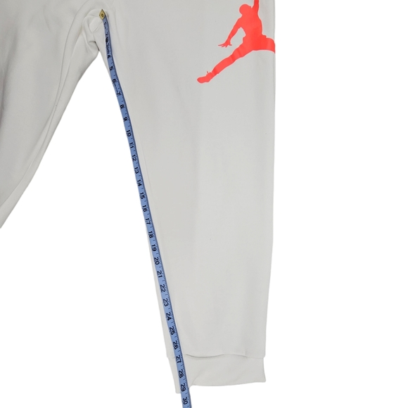NWT Nike Air Jordan Fleece Joggers Mens Size 2XL White Orange Jumpman Drawstring - Picture 13 of 13